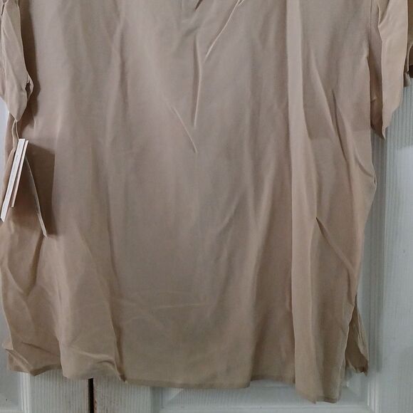 Rena Rowan for Saville vintage   tan short sleeve silk blouse Sz 16 NWT - Picture 7 of 9